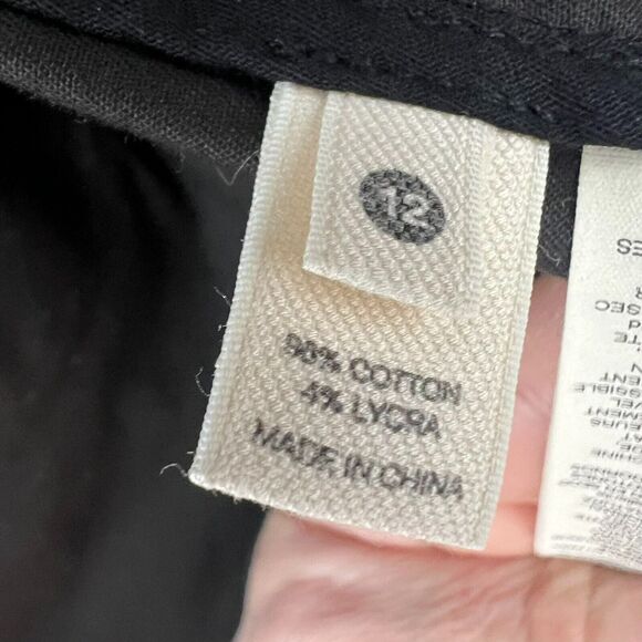 ED by Ellen Degeneres Jacket Blazer 12 Black Notch Lapel Two Button Patch Elbow - Picture 5 of 9